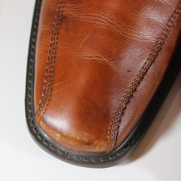 ECCO Brown Tan Sip On Loafer Leather Comfort Shoe 41 - Picture 5 of 11